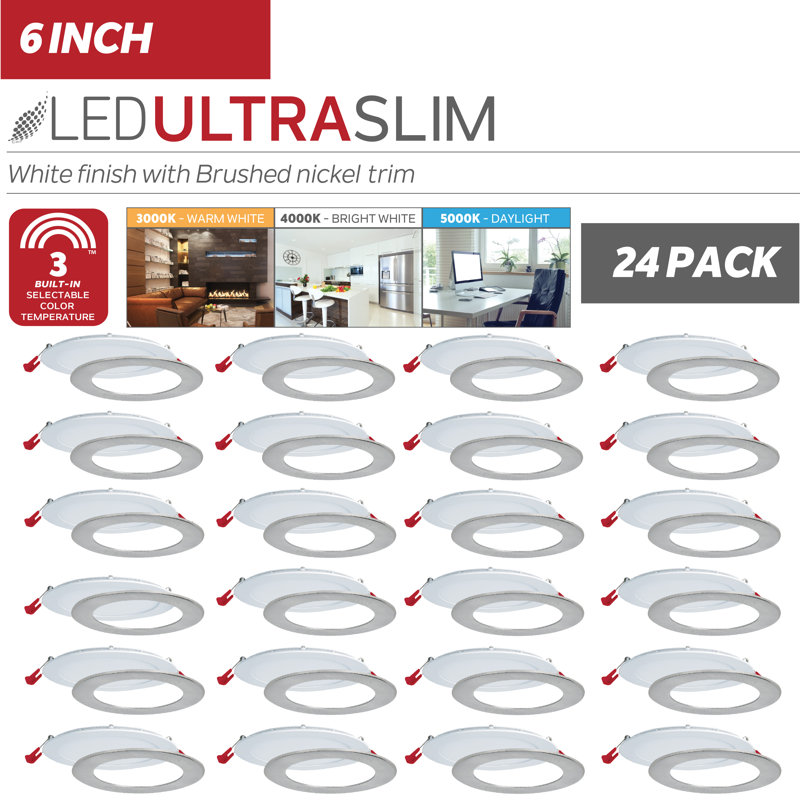 6.25'' Dimmable Air-Tight IC Rated LED Canless Recessed Lighting Kit
