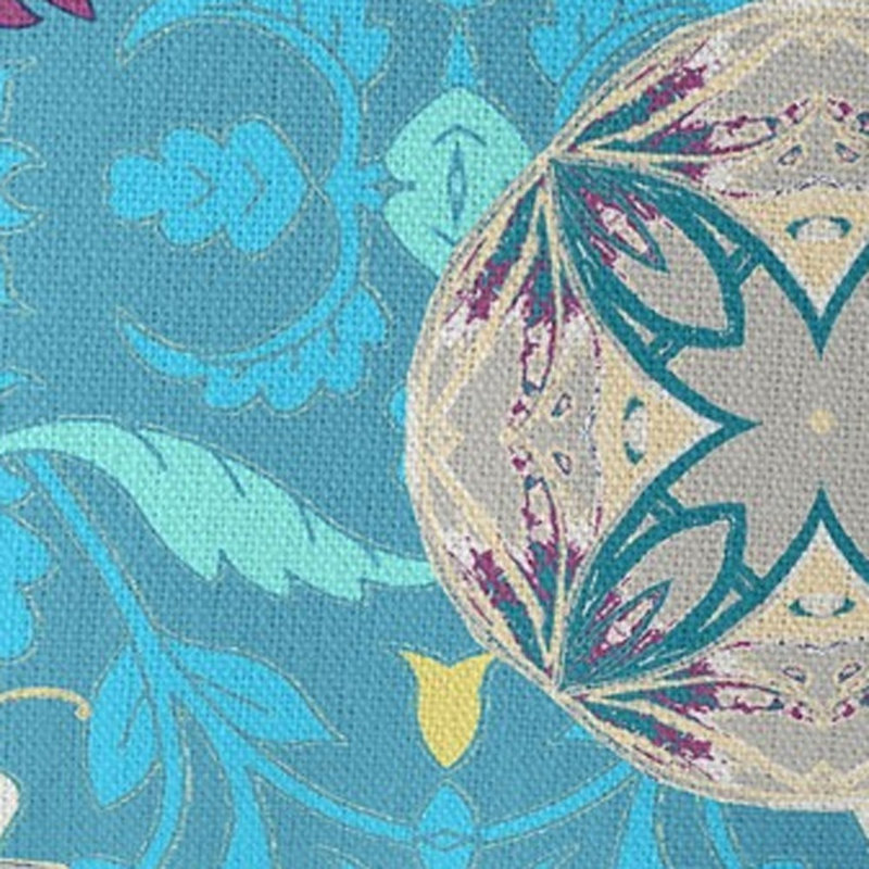 Coussin décoratif 26 po x 26 po Broadcloth, Bleu / turquoise floral