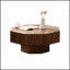 Table basse 30,51 pouces de forme octogonale en bois, finition noyer, parfaite pour le salon et la chambre à coucher