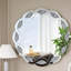 Miroir mural rond argenté 31,5 pouces Wave