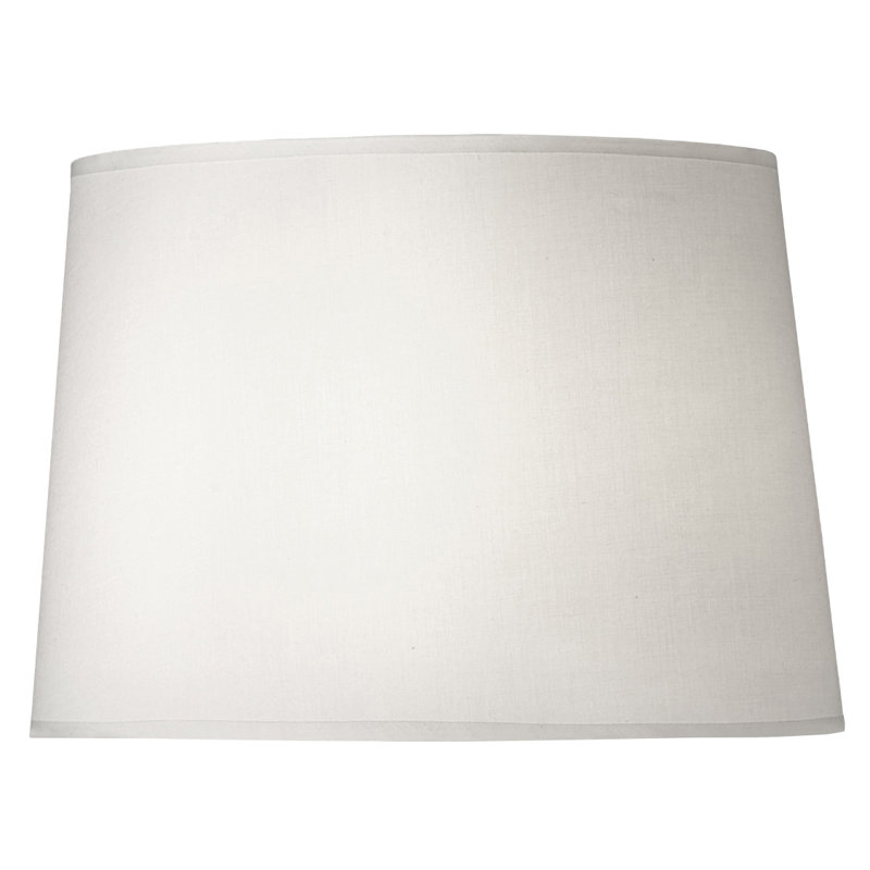 Abat-jour tambour en lin, H 10 po x l 14 po x P 14 po, Blanc