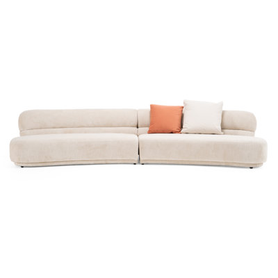 Knight - Canapé modulaire incurvé en tissu beige moderne