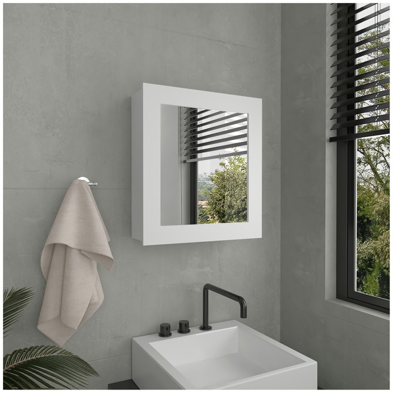 Armoire à pharmacie avec porte miroir Luma, Blanc