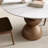 5 Pcs Modern Round Sintered Stone Tabletop Breakfast Table Sets With Comfort Leather Dining Chairs For 4, Minimal Assembly-169328622-169328620-170290454