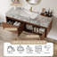 Ensemble de meuble-lavabo simple 36 po avec lavabo en céramique Latrey, 2 armoires en bois naturel