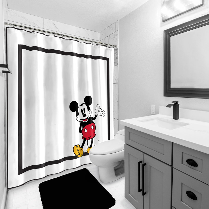 Mickey Mouse shower curtain with a classic icon