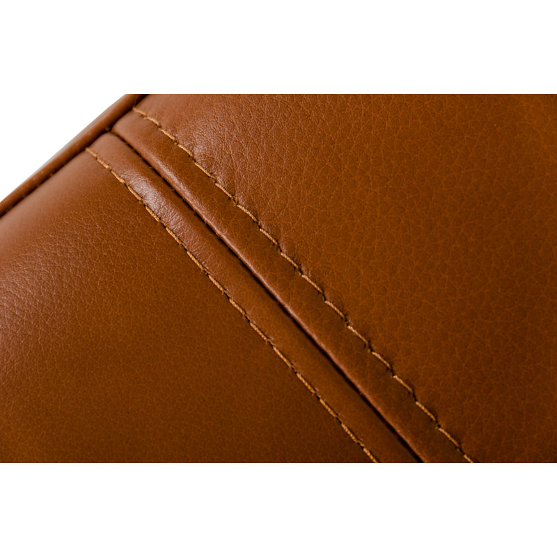 Ambere Upholstered L-Shaped Sectional, Right Hand Facing, Cognac Genuine Leather