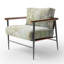 Green Beige Serene Meadows II - Fauteuil rembourré contemporain, chaise d'appoint Botanical Abstract-67240802