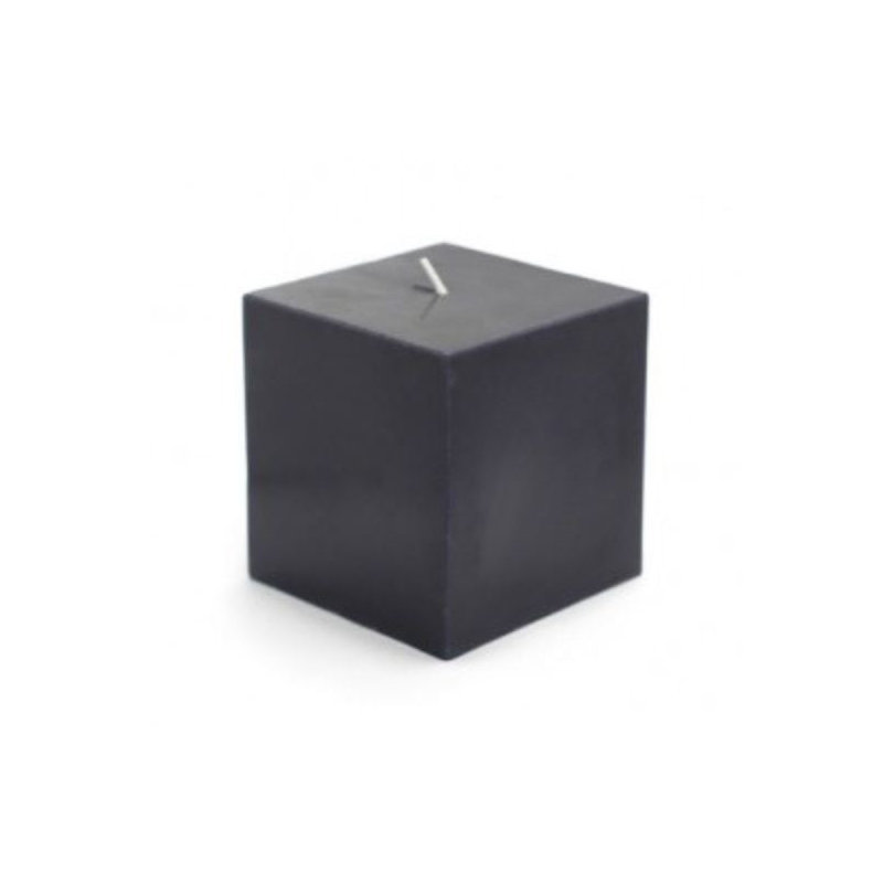 Square Pillar Candle, 3" H x 3" W x 3" D, Black, Set of 12