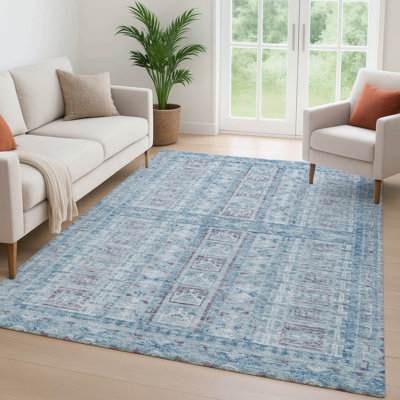 Premium Machine Washable Mayfield AMF2173 Striped Rug