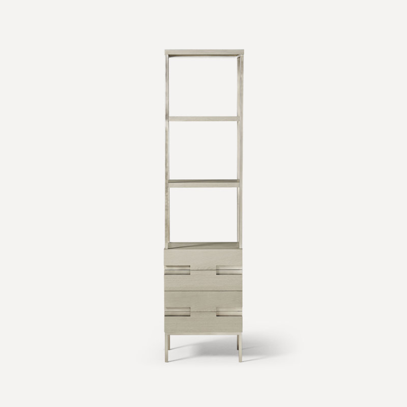 Armoire à linge autoportante Sentai, Gris naturel / étain brossé