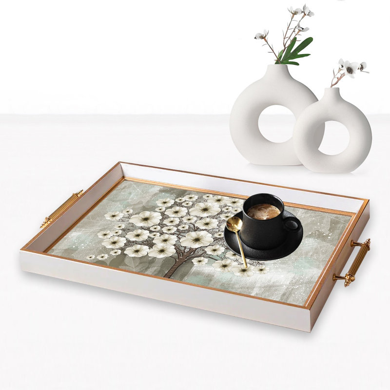 Elegant Glass Tray, 19.7 x 11.4 x 1.4 inches | 100% Durable Glass Construction | Easy to Clean with Damp Cloth | Ideal for Serving, Decorative Display, and Organizing | Stylish Addition to Home Décor