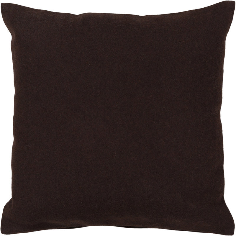 Wool & Cotton Blend Removable Cover Pillow Throw Authentic Handmade Square Polyester Fill Gray Non-Reversible Textured Solid With Gray Cotton Backing
