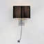 Twine wall light with LED reading arm and fabric shade-531623033