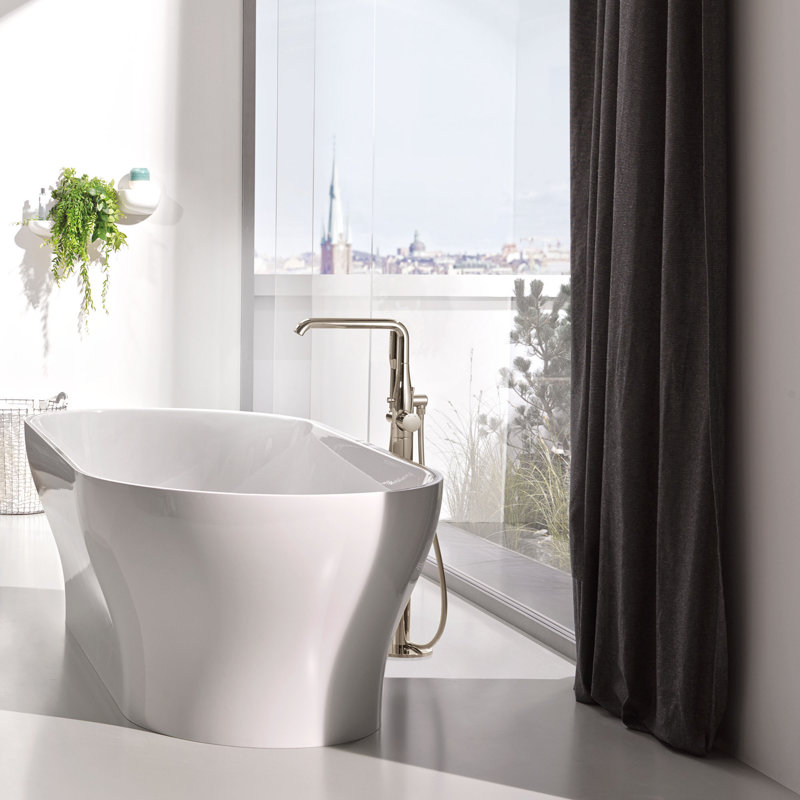 Essence New Single Handle Floor Mounted with Handshower, Brushed Nickel Infinity
