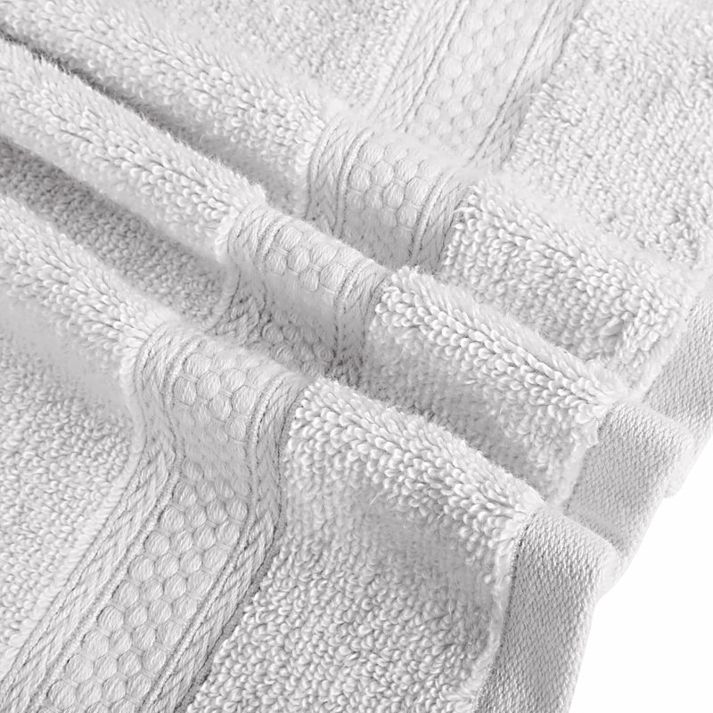 Ensemble de serviettes de bain multi-tailles de qualité supérieure Shaik - Alha, Blanc brillant, Ensemble 9 pièces