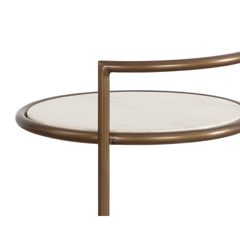Parga Outdoor Round Side Table, Brown, Brown