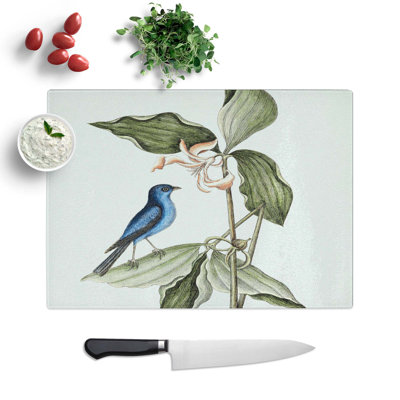 Tempered Glass Linnet Bird Chopping Board