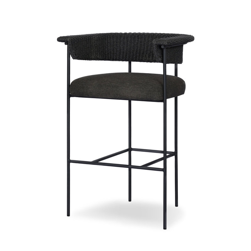 Carrie Outdoor Bar Stool, Brown, Beige, 30"