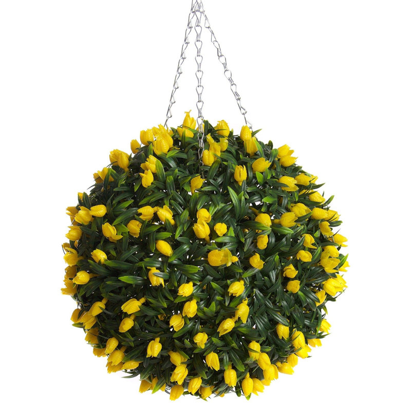 Faux Plant, Yellow, 38cm H x 38cm W x 38cm D