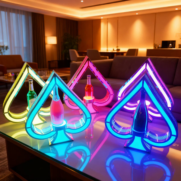17 Stories LED Champagne Bottle Display With Remote Control, Color ...