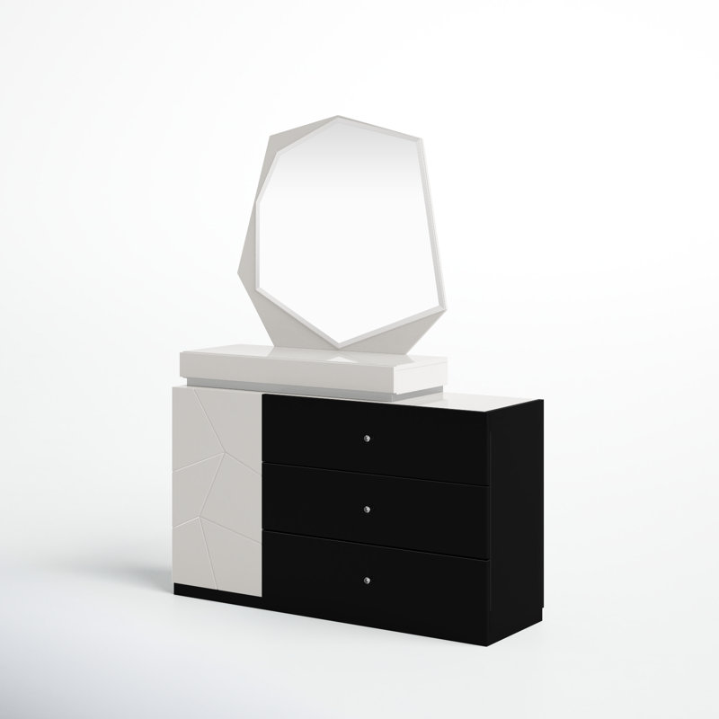 Commode 3 tiroirs l 53,5 po avec miroir Mcguinness