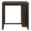 Ensemble de table à hauteur de comptoir 3 pièces de style transitionnel avec finition cerisier foncé avec tablette USB et 2 chaises à hauteur de comptoir rembourrées en tissu