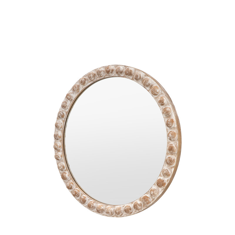 Caitlun Rustic Round Wall Mirror, 65cm H x 65cm W