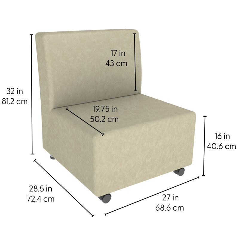 Chaise mobile rembourrée Pro Series, Ivoire