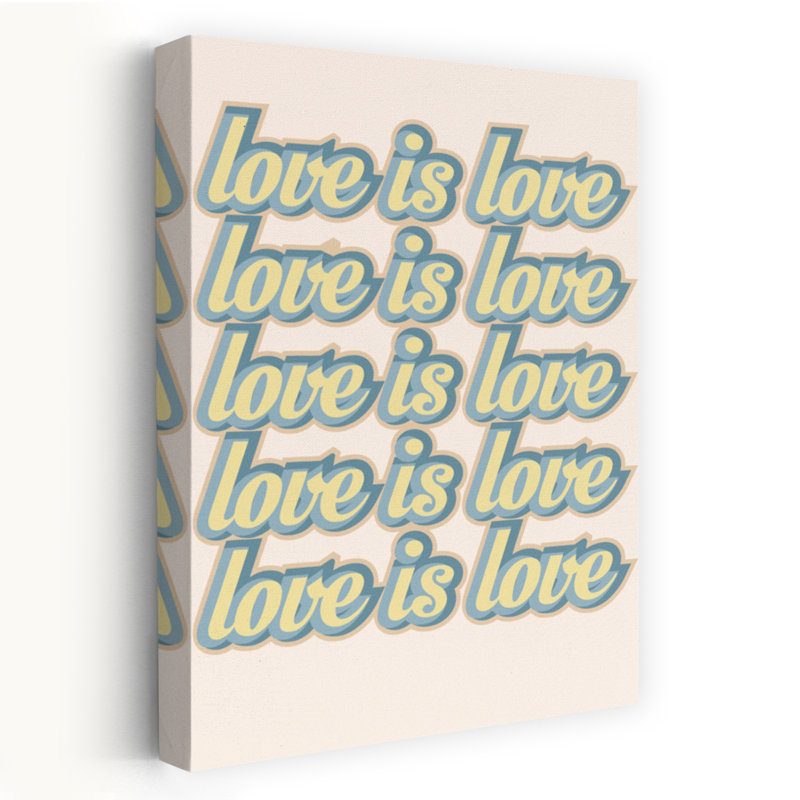 «Love Is Love Is Minimalist», art abstrait rétro, H 24 po x l 16 po