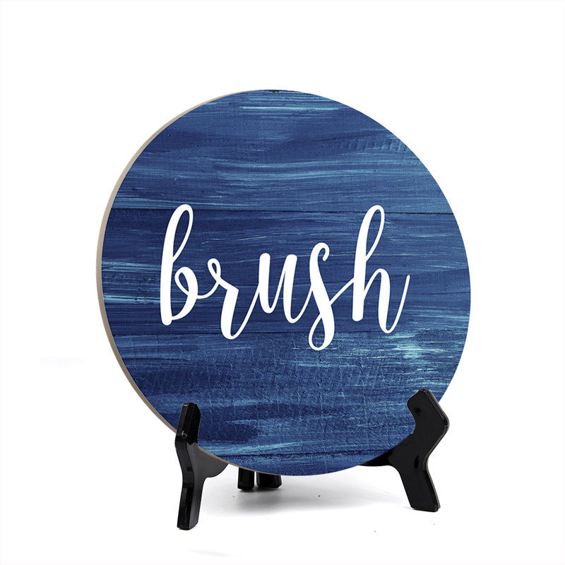 Enseigne de table Brush avec chevalet, Bleu