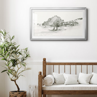 Scenic Scribble II - Matted and Framed Under Acrylic Glass, Large Living Room Wall Art