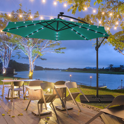 Doresha 120'' Lighted Cantilever Umbrella