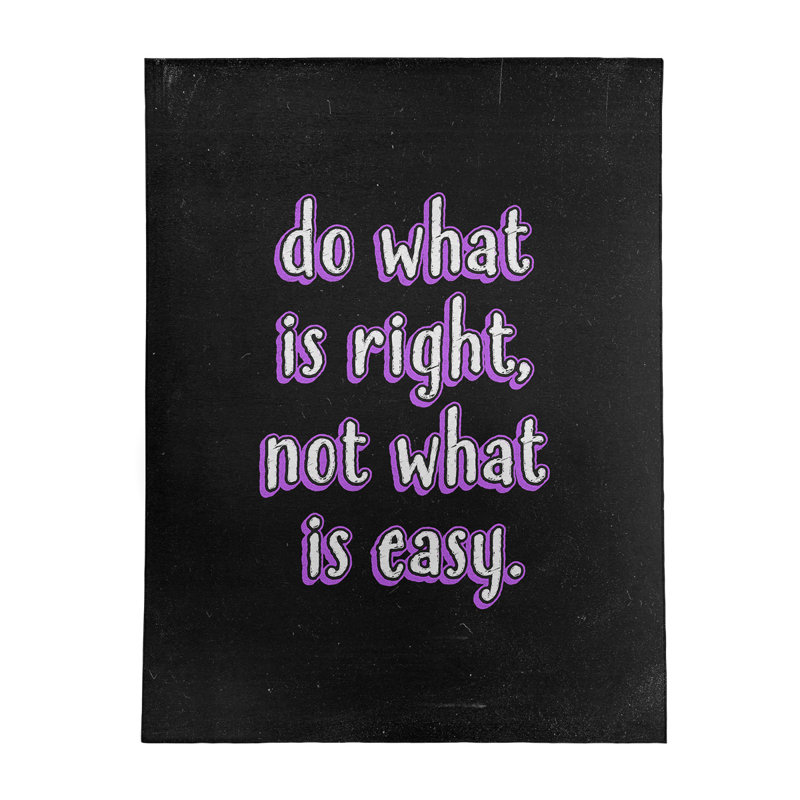 Tapis en poly-chenille style tableau noir do what is right quote, Rectangle 5 pi x 7 pi