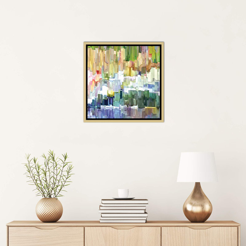 «Glacier Bay III» par James Burghardt - reproduction, H 26 po x l 26 po x P 1,5 po, Toile encadrée d'or