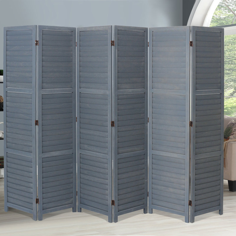 Aarav 170cm H Folding Room Divider, 170 cm H x 240 cm L x 5 cm D, Grey, 6