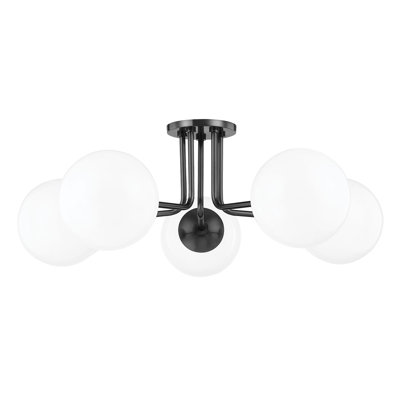 Plafonnier semi-encastré 5 lumières 30 po Luna