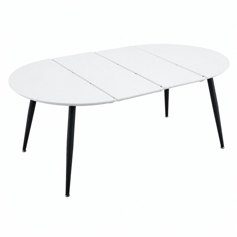 Extendable with Iron Base Dining Table