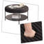 Table basse ronde avec repose-pieds rembourré et rembourré avec table de rangement et plateau de rangement-2089564779