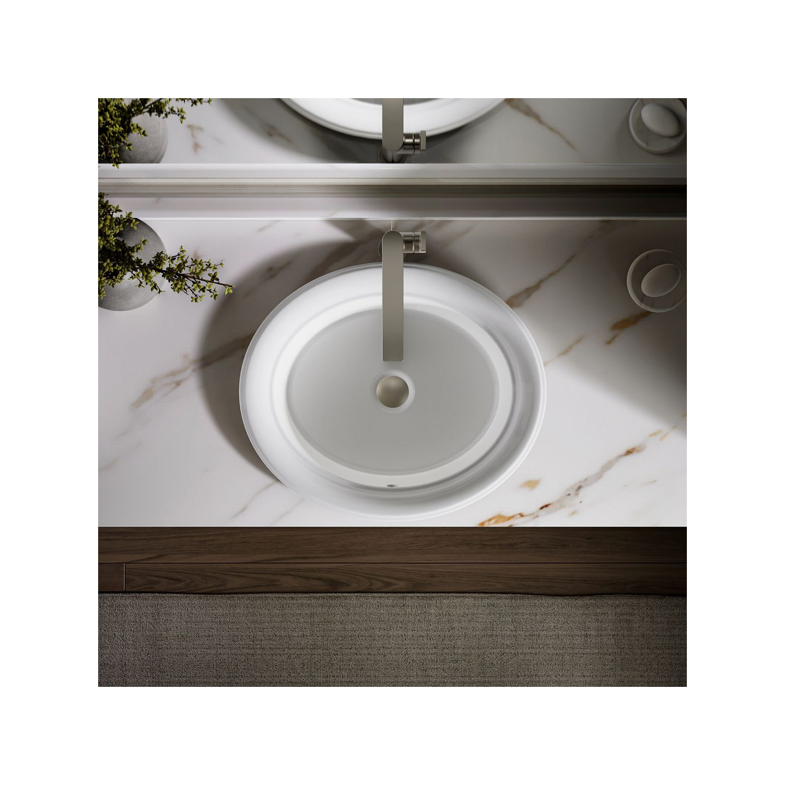 Artifacts 21 In. Oval Drop-In Bathroom Sink