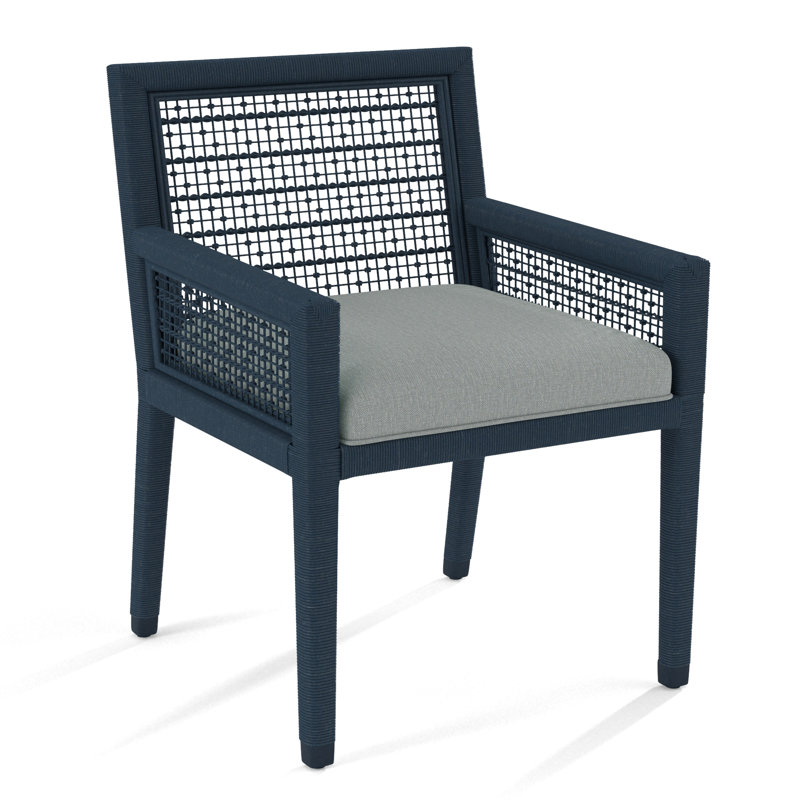 Pine Isle Arm Chair, Denim Stripe, 0206-61, Navy
