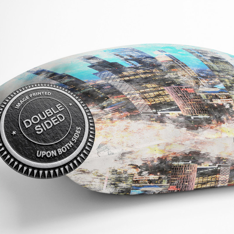 Abstract Square Throw Cushion, 55cm H x 55cm W x 20cm D