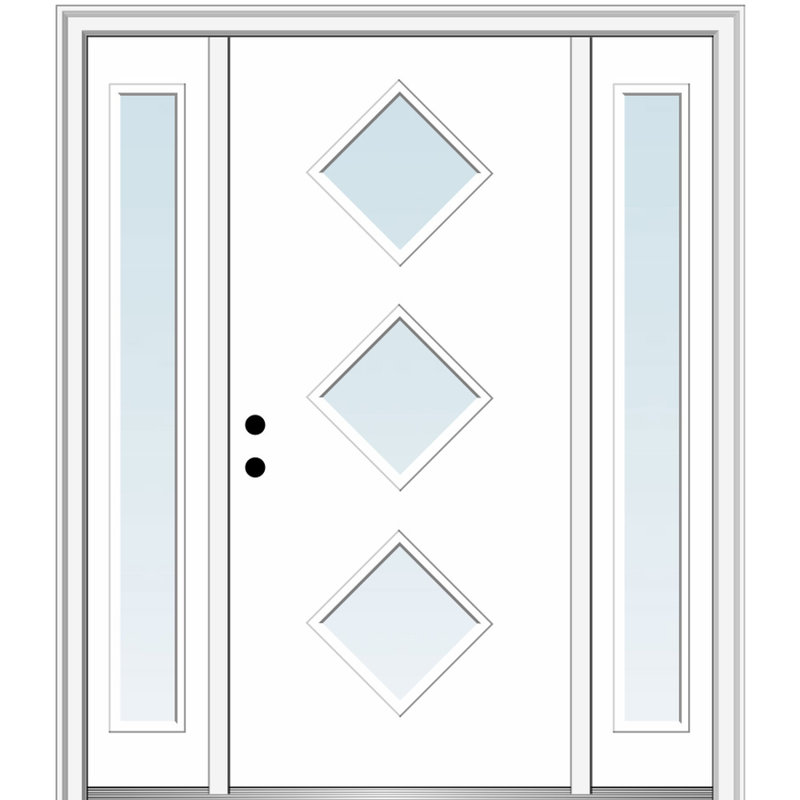 Portes d'entrée pré-fixées, Clair, Droite / vers l'intérieur, H 81,75 po x l 68,5 po x P 4,563 po