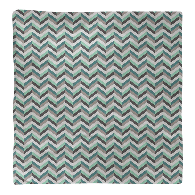 Serviette en coton chevron, 0,1 po x 22 po x 22 po, Vert / Gris, Sergé de coton