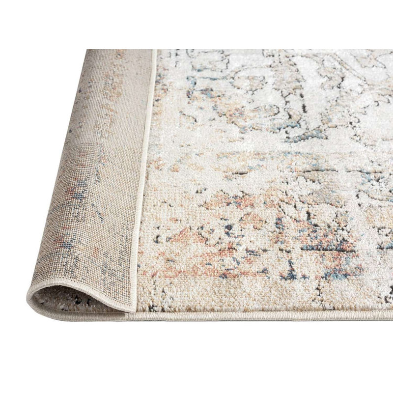 Tapis floral en polypropylène tissé à la machine Brixxon, Rectangle 5 pi x 8 pi