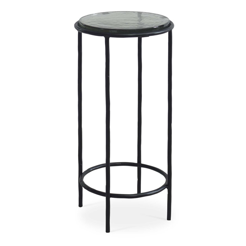 Iron End Table, Black Top/Black Base