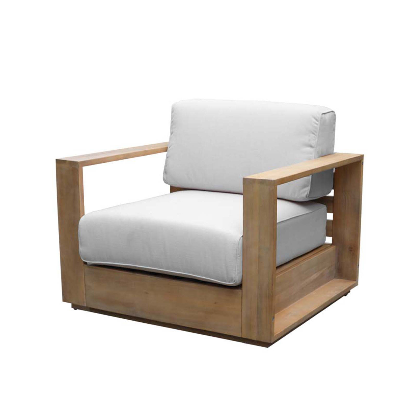 Harbor Patio Chair with Cushions, Natural Wood