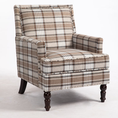 Classic Upholstered Accent Armchair with Nailhead Trim