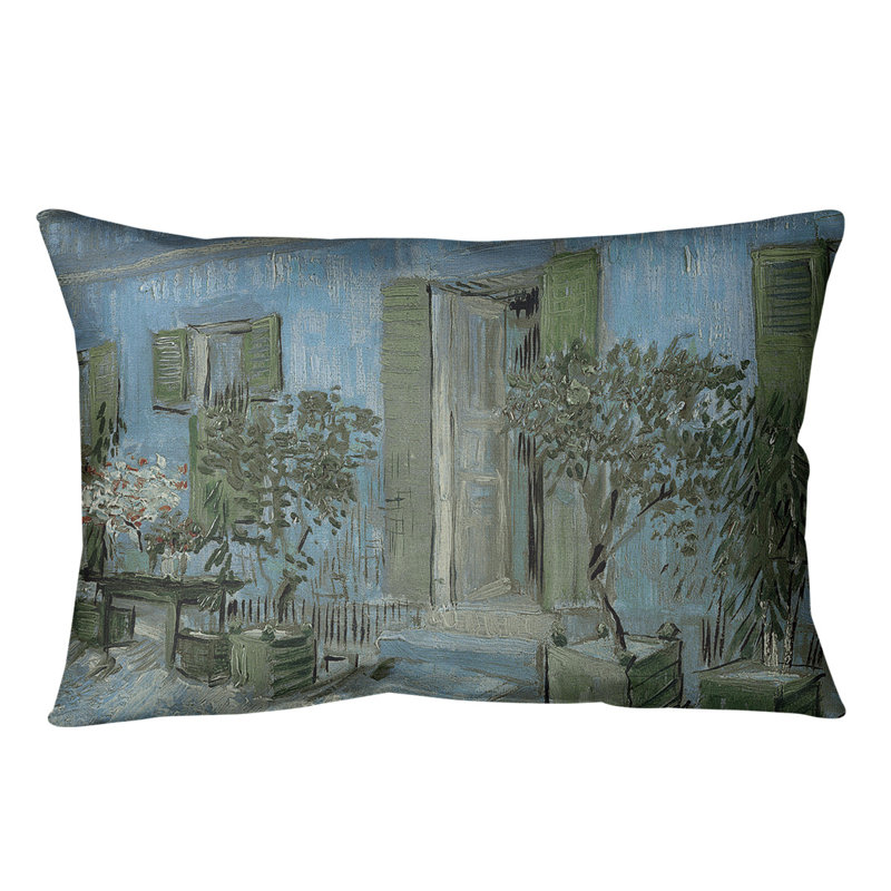 Entrée d’un restaurant dans un coussin lombaire asnieres, Bleu, Polyester filé
