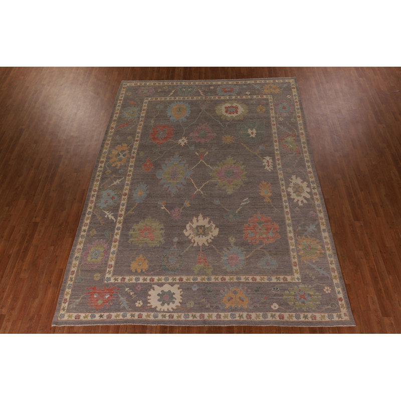 Tapis gris All-Over Oushak 9 x 12